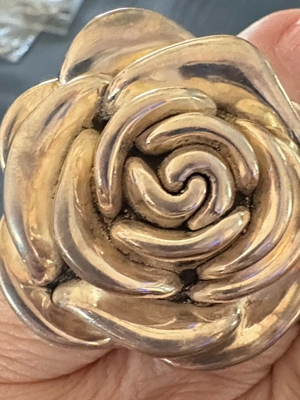 Large 925 Rose Ring Size 6